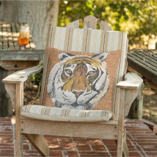 Tai Chi Tiger Acrylverf, digitaal Enh. Buitenkussen