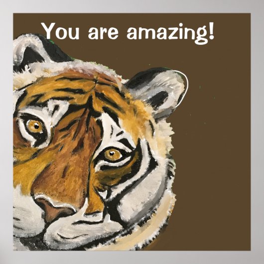 Tai Chi Tiger Amazing Face Sjabloon Poster (Voorkant)