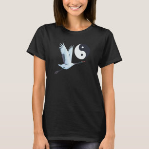 Tai Chi White Crane Yin Yang Qi Gong Chinese White T-shirt
