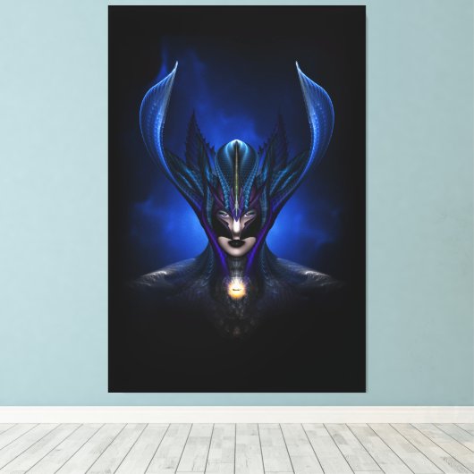 Taidushan Sai Shadow Blauw RB BLK Canvas Print (Insitu (Houten vloer))