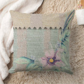 Taie de coussin à rayures avec menthe et orchidée  (Couverture)