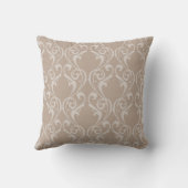 Taie de coussin design damassé Taupe élégant 4 (Verso)