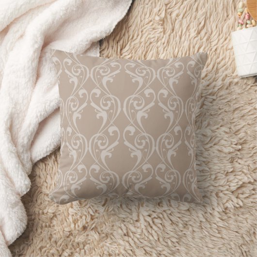 Taie de coussin élégante Taupe à motif damassé 4 (Couverture)