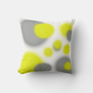 Taie de coussin en art abstrait jaune gris