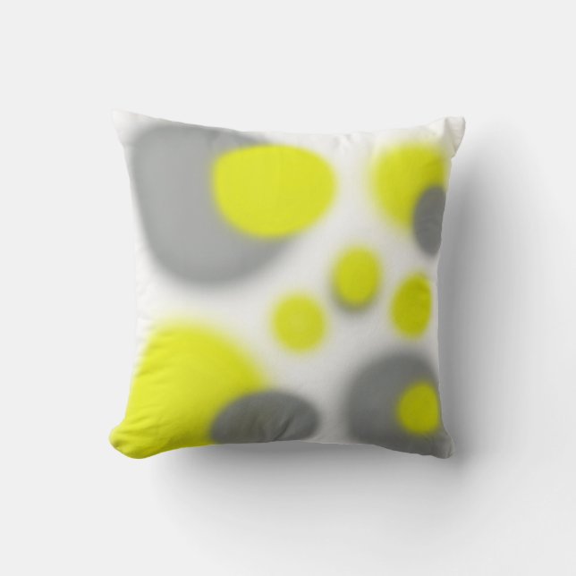 Taie de coussin en art abstrait jaune gris (Recto)