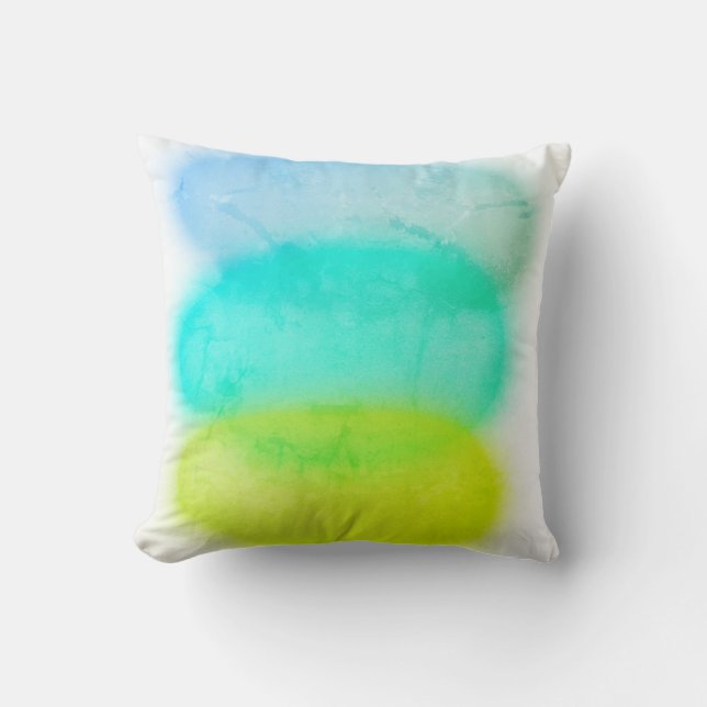 Taie de coussin en art abstrait vert turquoise (Recto)