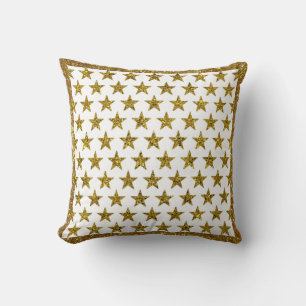 Taie de coussin étoiles paillettes dorées