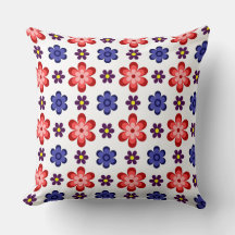 Taie de coussin grande taille à fleurs bleues, vio