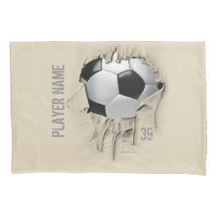 Taie d'oreiller blanche personnalisée par footbal