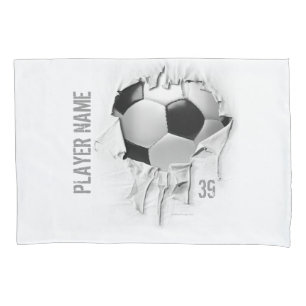 Taie d'oreiller blanche personnalisée par footbal