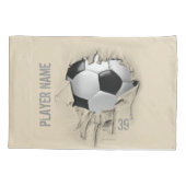 Taie d'oreiller blanche personnalisée par football (Dos)