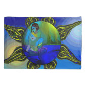 Taie d'oreiller bleue d'art (Dos)