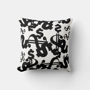 Taie d'oreiller Coussin Motif Dollar Argent