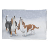 Taie d'oreiller de chiens de basset de neige (Dos)