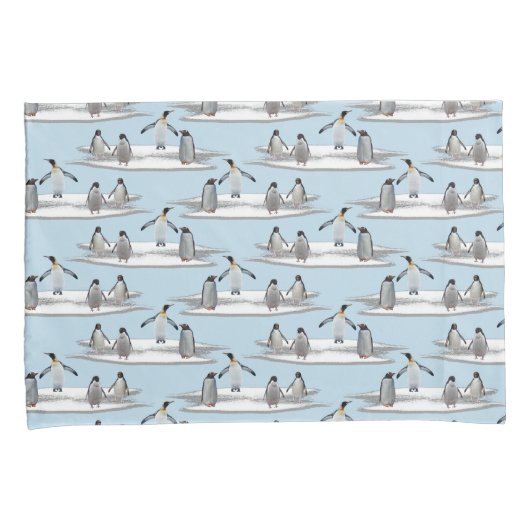Taie d'oreiller de partie d'iceberg de pingouins (devant-Droit)