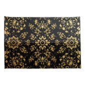 Taie d'oreiller de style luxueux motif noir jaune (Dos-Droit)