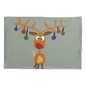 Taie d'oreiller drôle de Noël de renne de Rudolph (Dos)