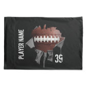 Taie d'oreiller foncée personnalisée par football (Dos)