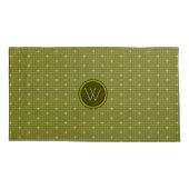 Taie d'oreiller Houndstooth à accent doré et olive (Dos)