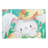 Taie d'oreiller mignonne de l'aquarelle | de lapin (devant-Droit)