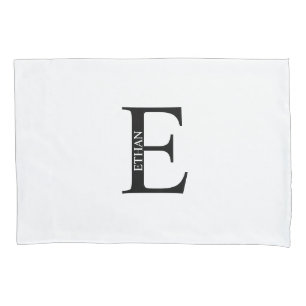 Taie d'oreiller personnalisée avec monogramme et n