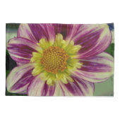 Taie d'oreiller pourpre et verte de dahlia (Dos)