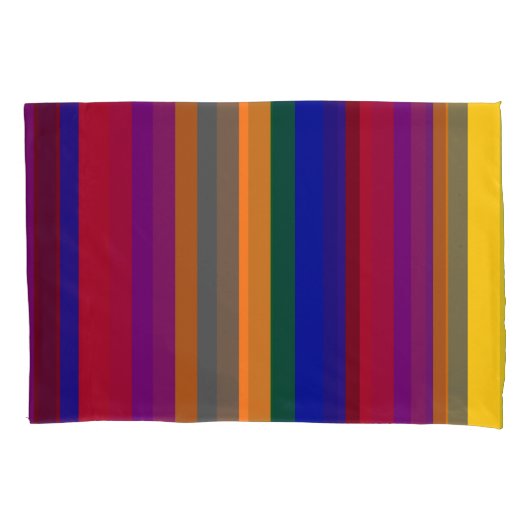 Taie d'oreiller rayée multicolore (devant-gauche)