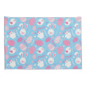 Taie d'oreiller rose et bleue simple du motif | de (Dos-Droit)