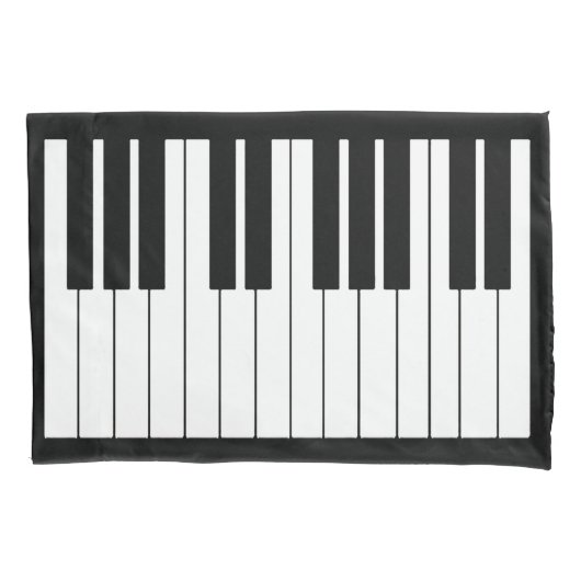 Taie d'oreiller simple de PIANO de BLACK/WHITE, (devant)