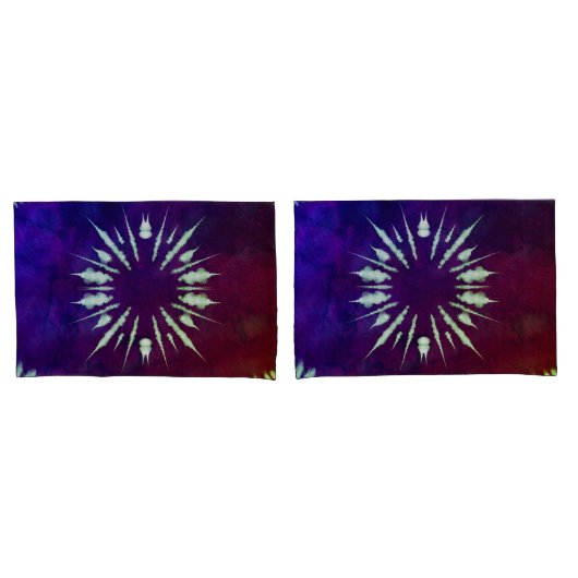 Taie d'oreiller Tie Dye Violet (devant-Set)