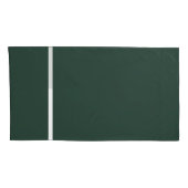 Taie d'oreiller Vert foncé + Garniture blanche (Dos-Droit)