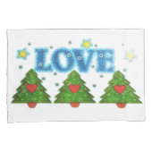 Taies d'oreiller d'AMOUR de Noël, taille standard (devant-Droit)