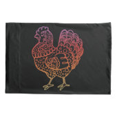 Taies d'oreiller fleuries de Lineart de poulet (Dos-gauche)