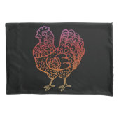 Taies d'oreiller fleuries de Lineart de poulet (devant-gauche)