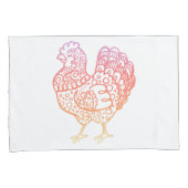 Taies d'oreiller fleuries de Lineart de poulet (devant-Droit)