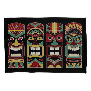 Taies d'oreiller fraîches de totems de Tiki