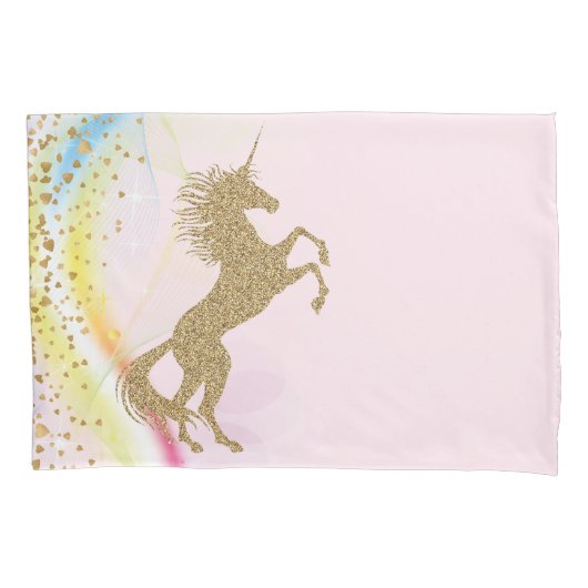 Taies d'oreiller Licorne Arc-en-Ciel (devant)
