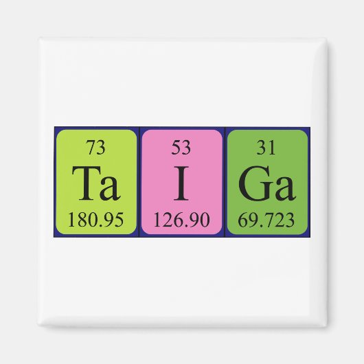 Taiga periodieke tabelnaam magneet (Voorkant)