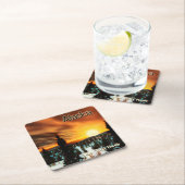 Taiga Sun - Alaska Vierkante Kartonnen Onderzetter (Insitu)