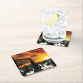 Taiga Sun Vierkante Kartonnen Onderzetter (Insitu)