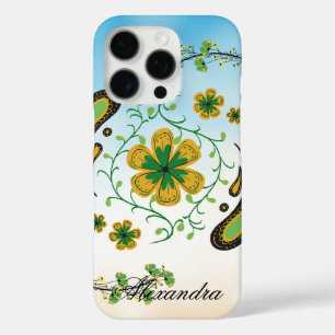 Taiji Flower – Groene en Gele Bloemkunst iPhone 16 Pro Hoesje