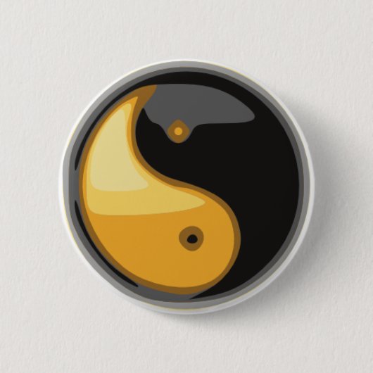 Taijitu_geel Ronde Button 5,7 Cm (Voorkant)