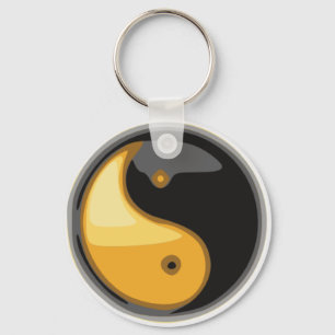 Taijitu_geel Sleutelhanger