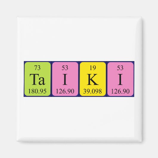 Taiki periodieke tabelnaam magneet (Voorkant)