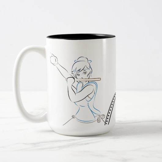 Taiko smelt als Geweldige (Haiku & Art) Tweekleurige Koffiemok (Links)