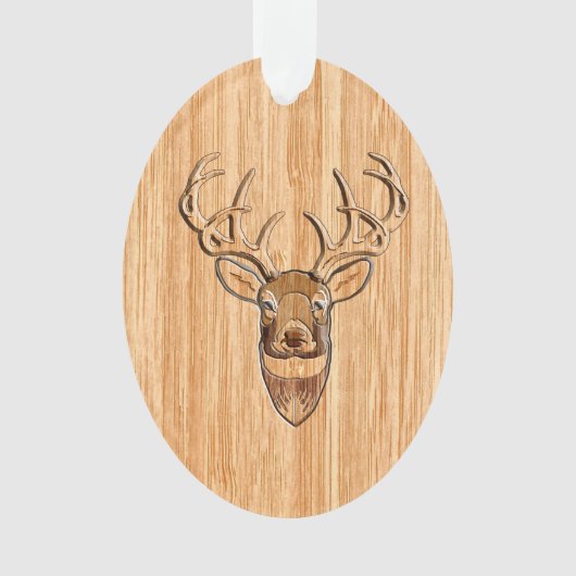 Tail blanche Tête de cerf Bois Inlay Grain Décor (devant)