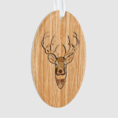 Tail blanche Tête de cerf Bois Inlay Grain Décor (devant)