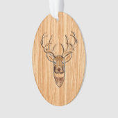 Tail blanche Tête de cerf Bois Inlay Grain Décor (devant)