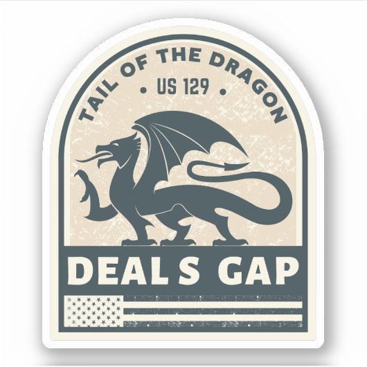 Tail of the Dragon Deals Gap motorrit Sticker (Voorkant)
