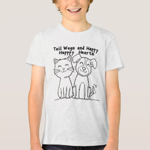 Tail Wags & Happy Hearts Pet Art Tri-Blend Shirt
